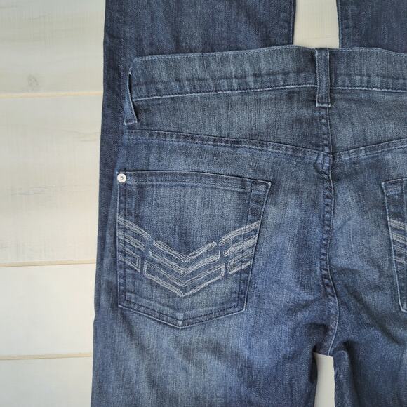 7 for All‎ Man Kind Men's Blue Cotton Blend Straight Leg Standard Denim Jeans 30 - Picture 6 of 10